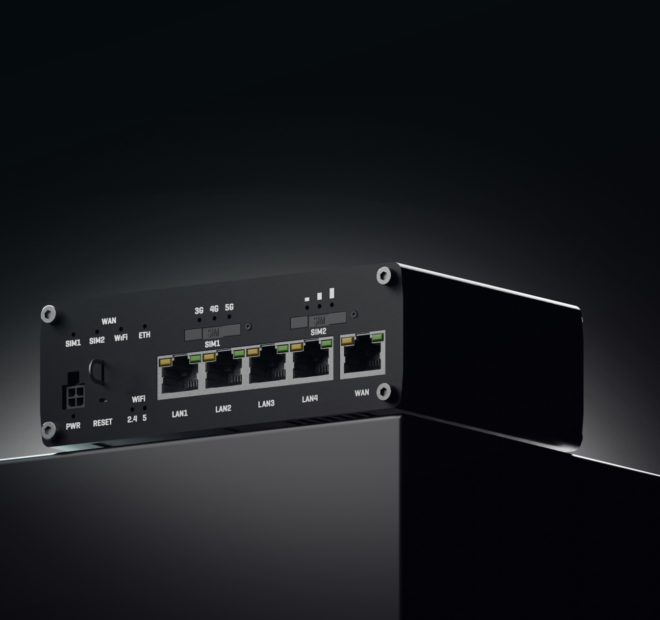 Teltonika RUTM50 - Side View with Ports